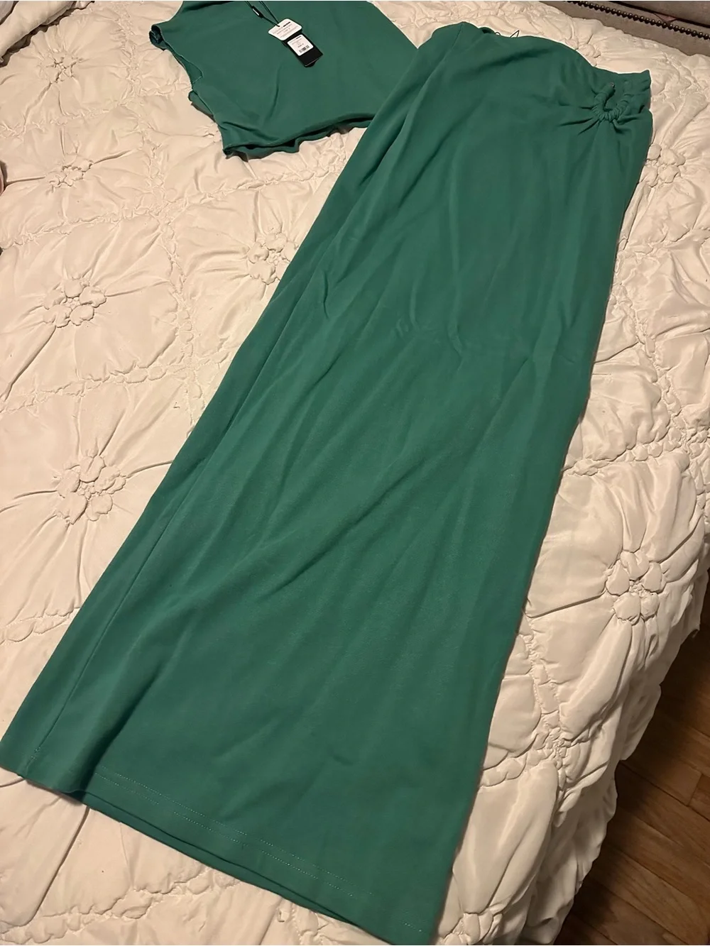 Fashion Nova Emerald Green Matching Tank & Skirt Set